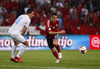 Hamdi Salihi of Albania (R) and Branko Ilic of Slovenia (L) during FIFA World cup 2014 qualification football match between Slovenia and Albania. Match between Slovenia and Albania was played in Stozice arena in Ljubljana, Slovenia, on Friday, 6th of September 2013.
