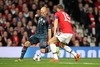 Arjen Robben #10 (FC Bayern Muenchen) and Nemanja Vidic #15 (Manchester United) during the UEFA Champions League Round of 8, 1nd Leg match between Manchester United and FC Bayern Muenchen at the Old Trafford in Manchester, Great Britain on 2014/04/01.
