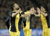 Atletico de Madrid Diego Ribas celebrates goal during the UEFA Champions League Round of 8, 1st Leg match between FC Barcelona and Club Atletico de Madrid at the Camp Nou in Barcelona, Spain on 2014/04/02.
