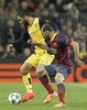 FC Barcelona Javier Mascherano (r) and Atletico de Madrid Arda Turan during the UEFA Champions League Round of 8, 1st Leg match between FC Barcelona and Club Atletico de Madrid at the Camp Nou in Barcelona, Spain on 2014/04/02.
