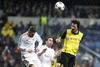 Real Madrid Carvajal and Sergio Ramos and Borussia Dortmund Mats Hummels during the UEFA Champions League Round of 8, 1nd Leg match between Real Madrid and Borussia Dortmund at the Estadio Santiago Bernabeu in Madrid, Spain on 2014/04/03.
