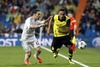 Real Madrid Carvajal and Borussia Dortmund Pierre-Emerick Aubameyang during the UEFA Champions League Round of 8, 1nd Leg match between Real Madrid and Borussia Dortmund at the Estadio Santiago Bernabeu in Madrid, Spain on 2014/04/03.
