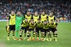 Team of Borussia Dortmund during the UEFA Champions League Round of 8, 1st Leg match between Real Madrid and Borussia Dortmund at the Estadio Santiago Bernabeu in Madrid, Spain on 2014/04/02.
