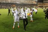 Real Madrid celebration during the Final Match of the Spanish Kings Cup, Copa del Rey, between Real Madrid and Fc Barcelona at the Mestalla Stadion in Valencia, Spain on 2014/04/16.
