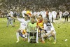 Real Madrid celebration during the Final Match of the Spanish Kings Cup, Copa del Rey, between Real Madrid and Fc Barcelona at the Mestalla Stadion in Valencia, Spain on 2014/04/16.
