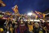 F.C. Barcelona supporters during the Final Match of the Spanish Kings Cup, Copa del Rey, between Real Madrid and Fc Barcelona at the Mestalla Stadion in Valencia, Spain on 2014/04/16.
