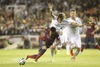 Real Madrid Coentrao and Sergio Ramos and F.C. Barcelona Neymar Jr during the Final Match of the Spanish Kings Cup, Copa del Rey, between Real Madrid and Fc Barcelona at the Mestalla Stadion in Valencia, Spain on 2014/04/16.
