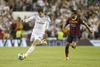 Real Madrid Gareth Bale (L) and F.C. Barcelona Dani Alves during the Final Match of the Spanish Kings Cup, Copa del Rey, between Real Madrid and Fc Barcelona at the Mestalla Stadion in Valencia, Spain on 2014/04/16.
