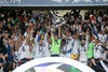 Real Madrid celebrates the victory during the UEFA Champions League Final Match between Real Madrid and Atletico Madrid at the Estadio da Luz in Lissabon, Portugal on 2014/05/24.
