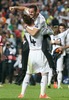 Real Madrid Sergio Ramos (l) and Nacho Fernandez celebrate the victory during the UEFA Champions League Final Match between Real Madrid and Atletico Madrid at the Estadio da Luz in Lissabon, Portugal on 2014/05/24.
