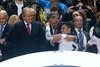Real Madrid Cristiano Ronaldo with the President of the Republic of Portugal Anibal Cavaco Silva and the King of Spain Juan Carlos I during the UEFA Champions League Final Match between Real Madrid and Atletico Madrid at the Estadio da Luz in Lissabon, Portugal on 2014/05/24.
