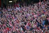 Atletico de Madrid supporters during the UEFA Champions League Final Match between Real Madrid and Atletico Madrid at the Estadio da Luz in Lissabon, Portugal on 2014/05/24.
