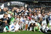 Real Madrid celebrates the victory during the UEFA Champions League Final Match between Real Madrid and Atletico Madrid at the Estadio da Luz in Lissabon, Portugal on 2014/05/24.
