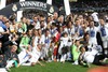 Real Madrid celebrates the victory during the UEFA Champions League Final Match between Real Madrid and Atletico Madrid at the Estadio da Luz in Lissabon, Portugal on 2014/05/24.
