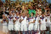 Bastian Schweinsteiger (GER) celebrate with winning trophy after Final match between Germany and Argentina of the FIFA Worldcup Brazil 2014 at the Maracana in Rio de Janeiro, Brazil on 2014/07/13. 
