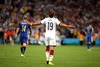 Mario Goetze (GER) celebrates his goal during Final match between Germany and Argentina of the FIFA Worldcup Brazil 2014 at the Maracana in Rio de Janeiro, Brazil on 2014/07/13.
