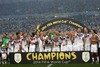 German team celebrates their victory after Final match between Germany and Argentina of the FIFA Worldcup Brazil 2014 at the Maracana in Rio de Janeiro, Brazil on 2014/07/13. 
