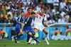 Benedikt HOEWEDES (GER) and LUCAS BIGLIA (ARG) during Final match between Germany and Argentina of the FIFA Worldcup Brazil 2014 at the Maracana in Rio de Janeiro, Brazil on 2014/07/13.
