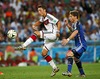 Mesut Oezil (GER) and Lucas Biglia (ARG) during Final match between Germany and Argentina of the FIFA Worldcup Brazil 2014 at the Maracana in Rio de Janeiro, Brazil on 2014/07/13. 
