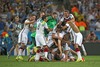 German team celebrates their victory after Final match between Germany and Argentina of the FIFA Worldcup Brazil 2014 at the Maracana in Rio de Janeiro, Brazil on 2014/07/13. 
