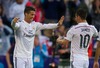 Real Madrids Cristiano Ronaldo celebrates scoring the first goal against Sevilla during the UEFA Supercup Match between Real Madrid and FC Sevilla at the Millenium Stadium in Cardiff, Cardiff on 2014/08/12.
