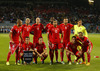 Swiss team during UEFA European qualifiers football match between Slovenia and Switzerland. Match between Slovenia and Switzerland was played in arena Ljudski vrt in Maribor, Slovenia, on Thursday, 9th of October 2014.
