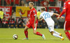 Valon Behrami of Switzerland and Kevin Kampl of Slovenia during UEFA European qualifiers football match between Slovenia and Switzerland. Match between Slovenia and Switzerland was played in arena Ljudski vrt in Maribor, Slovenia, on Thursday, 9th of October 2014.
