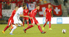 Haris Seferovic of Switzerland (R) and Bostjan Cesar of Slovenia (L) during UEFA European qualifiers football match between Slovenia and Switzerland. Match between Slovenia and Switzerland was played in arena Ljudski vrt in Maribor, Slovenia, on Thursday, 9th of October 2014.
