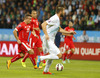 Xherdan Shaqiri of Switzerland (L) during UEFA European qualifiers football match between Slovenia and Switzerland. Match between Slovenia and Switzerland was played in arena Ljudski vrt in Maribor, Slovenia, on Thursday, 9th of October 2014.
