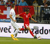 Ricardo Rodriguez of Switzerland passing the ball during UEFA European qualifiers football match between Slovenia and Switzerland. Match between Slovenia and Switzerland was played in arena Ljudski vrt in Maribor, Slovenia, on Thursday, 9th of October 2014.
