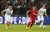 Xherdan Shaqiri of Switzerland (R) and Kevin Kampl of Slovenia (L) during UEFA European qualifiers football match between Slovenia and Switzerland. Match between Slovenia and Switzerland was played in arena Ljudski vrt in Maribor, Slovenia, on Thursday, 9th of October 2014.
