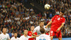 Granit Xhaka of Switzerland trying to score after high pass during UEFA European qualifiers football match between Slovenia and Switzerland. Match between Slovenia and Switzerland was played in arena Ljudski vrt in Maribor, Slovenia, on Thursday, 9th of October 2014.
