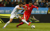 Haris Seferovic of Switzerland during UEFA European qualifiers football match between Slovenia and Switzerland. Match between Slovenia and Switzerland was played in arena Ljudski vrt in Maribor, Slovenia, on Thursday, 9th of October 2014.
