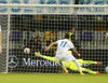 Milivoje Novakovic of Slovenia scoring from penally shoot during UEFA European qualifiers football match between Slovenia and Switzerland. Match between Slovenia and Switzerland was played in arena Ljudski vrt in Maribor, Slovenia, on Thursday, 9th of October 2014.
