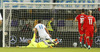 Milivoje Novakovic of Slovenia scoring from penally shoot during UEFA European qualifiers football match between Slovenia and Switzerland. Match between Slovenia and Switzerland was played in arena Ljudski vrt in Maribor, Slovenia, on Thursday, 9th of October 2014.
