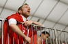 Swiss fans after end of UEFA European qualifiers football match between Slovenia and Switzerland. Match between Slovenia and Switzerland was played in arena Ljudski vrt in Maribor, Slovenia, on Thursday, 9th of October 2014.
