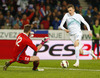 Josip Ilicic of Slovenia (R) scoring for 1-0 during UEFA European qualifiers football match between Slovenia and San Marino. UEFA European qualifiers atch between Slovenia and San Marino was played in Stozice arena in Ljubljana, Slovenia, on Friday, 27th of March 2015.
