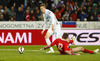 Josip Ilicic of Slovenia (R) scoring for 1-0 during UEFA European qualifiers football match between Slovenia and San Marino. UEFA European qualifiers atch between Slovenia and San Marino was played in Stozice arena in Ljubljana, Slovenia, on Friday, 27th of March 2015.
