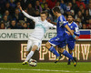 Josip Ilicic of Slovenia (L)  during UEFA European qualifiers football match between Slovenia and San Marino. UEFA European qualifiers atch between Slovenia and San Marino was played in Stozice arena in Ljubljana, Slovenia, on Friday, 27th of March 2015.
