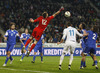 Goalie Elia Benedettini of San Marino in action during UEFA European qualifiers football match between Slovenia and San Marino. UEFA European qualifiers atch between Slovenia and San Marino was played in Stozice arena in Ljubljana, Slovenia, on Friday, 27th of March 2015.
