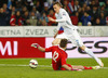 Josip Ilicic of Slovenia (R) scoring for 1-0 during UEFA European qualifiers football match between Slovenia and San Marino. UEFA European qualifiers atch between Slovenia and San Marino was played in Stozice arena in Ljubljana, Slovenia, on Friday, 27th of March 2015.
