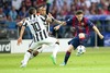 Carlos Tevez #10 (Juventus Turin), Arturo Vidal #23 (Juventus Turin) and Lionel Messi #10 (FC Barcelona) during the UEFA Champions League final match between Juventus FC and Barcelona FC at the Olympia Stadion in Berlin, Germany on 2015/06/06.
