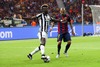 Paul Pogba #6 (Juventus Turin) and Daniel Alves #22 (FC Barcelona) during the UEFA Champions League final match between Juventus FC and Barcelona FC at the Olympia Stadion in Berlin, Germany on 2015/06/06.
