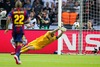 Gianluigi Buffon #1 (Juventus Turin) gets first goal for 1-0 during the UEFA Champions League final match between Juventus FC and Barcelona FC at the Olympia Stadion in Berlin, Germany on 2015/06/06.
