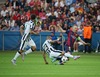 Arturo Vidal (Juventus Turin #23) and Andres Iniesta (FC Barcelona #8) during the UEFA Champions League final match between Juventus FC and Barcelona FC at the Olympia Stadion in Berlin, Germany on 2015/06/06.
