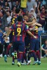 Sergio Busquets (FC Barcelona #5) and Neymar (FC Barcelona #11) celebrate goal for 1-0 during the UEFA Champions League final match between Juventus FC and Barcelona FC at the Olympia Stadion in Berlin, Germany on 2015/06/06.
