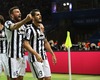 Andrea Barzagli (Juventus Turin #15) and Alvaro Morata (Juventus Turin #9) celebrate goal for 1-1 during the UEFA Champions League final match between Juventus FC and Barcelona FC at the Olympia Stadion in Berlin, Germany on 2015/06/06.
