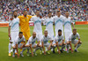 Team of Slovenia posing for photographers during UEFA European qualifiers football match between Slovenia and England. UEFA European qualifiers match between Slovenia and England was played in Stozice arena in Ljubljana, Slovenia, on Sunday, 14th of June 2015.
