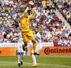 Goalie Samir Handanovic of Slovenia during UEFA European qualifiers football match between Slovenia and England. UEFA European qualifiers match between Slovenia and England was played in Stozice arena in Ljubljana, Slovenia, on Sunday, 14th of June 2015.
