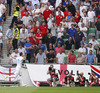 Milivoje Novakovic of Slovenia celebrates his goal for 1-0 during UEFA European qualifiers football match between Slovenia and England. UEFA European qualifiers match between Slovenia and England was played in Stozice arena in Ljubljana, Slovenia, on Sunday, 14th of June 2015.
